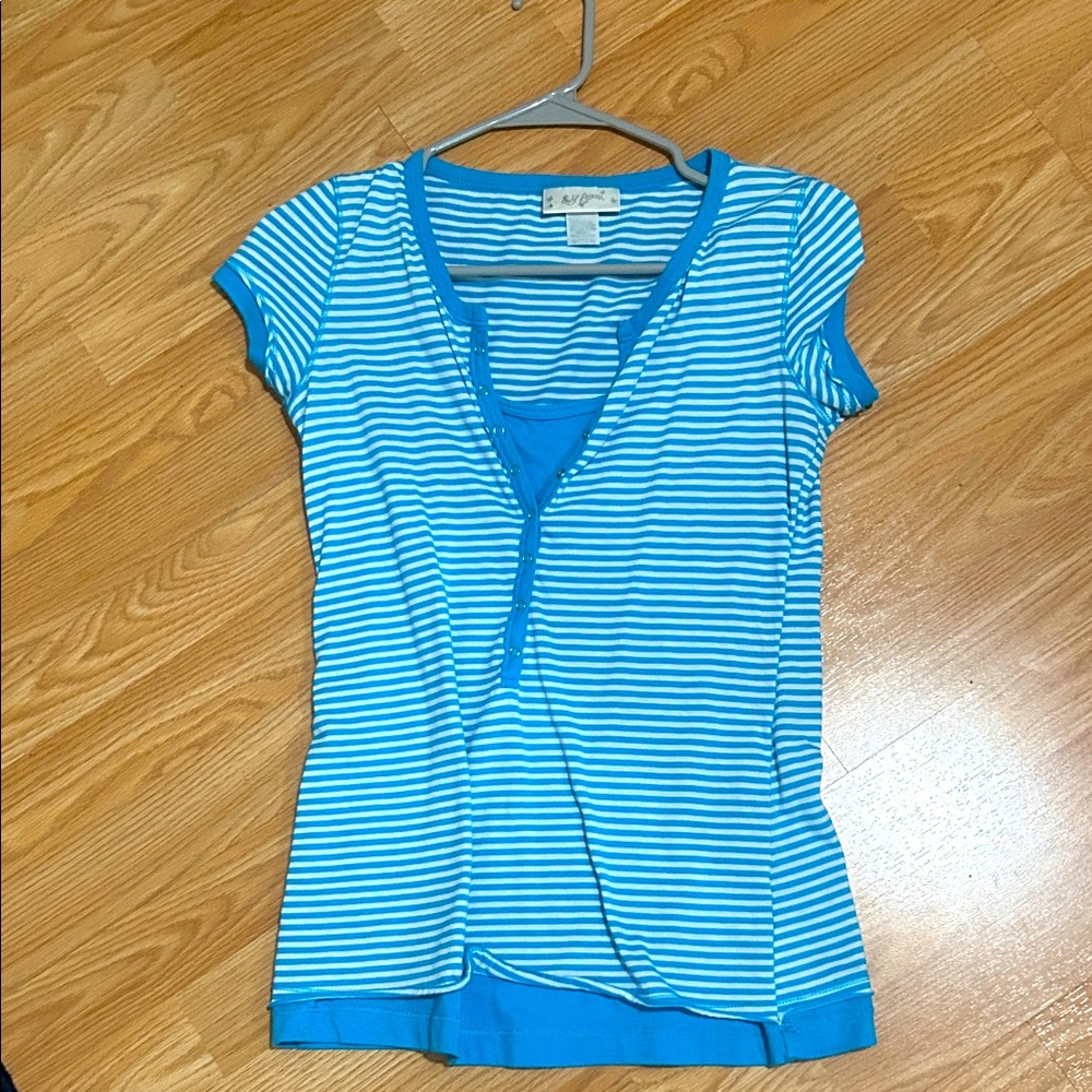 Self - Esteem top blue stripes y2k vintage